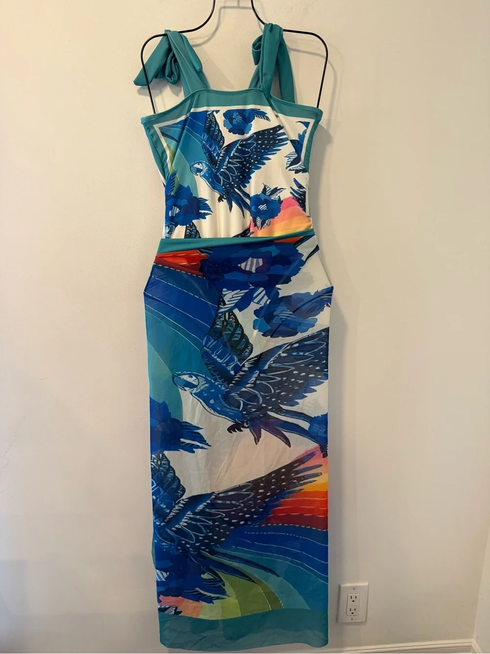 Blue Printed SwimSuit With Pareo Size Large #Lux-Swim-C
